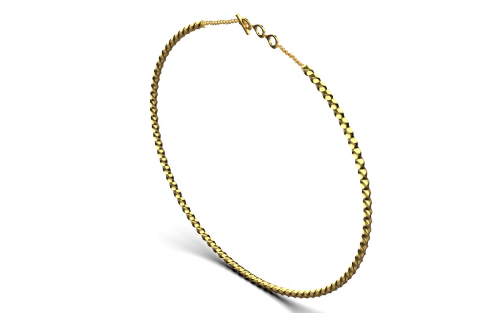 Twirl Torc Necklace – 18K Vermeil Gold