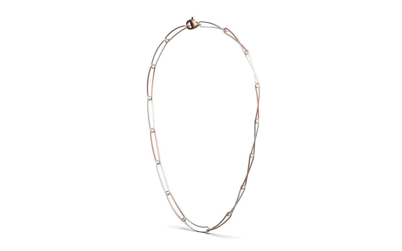 Hannah Necklace – 18K Rose Gold, White Gold