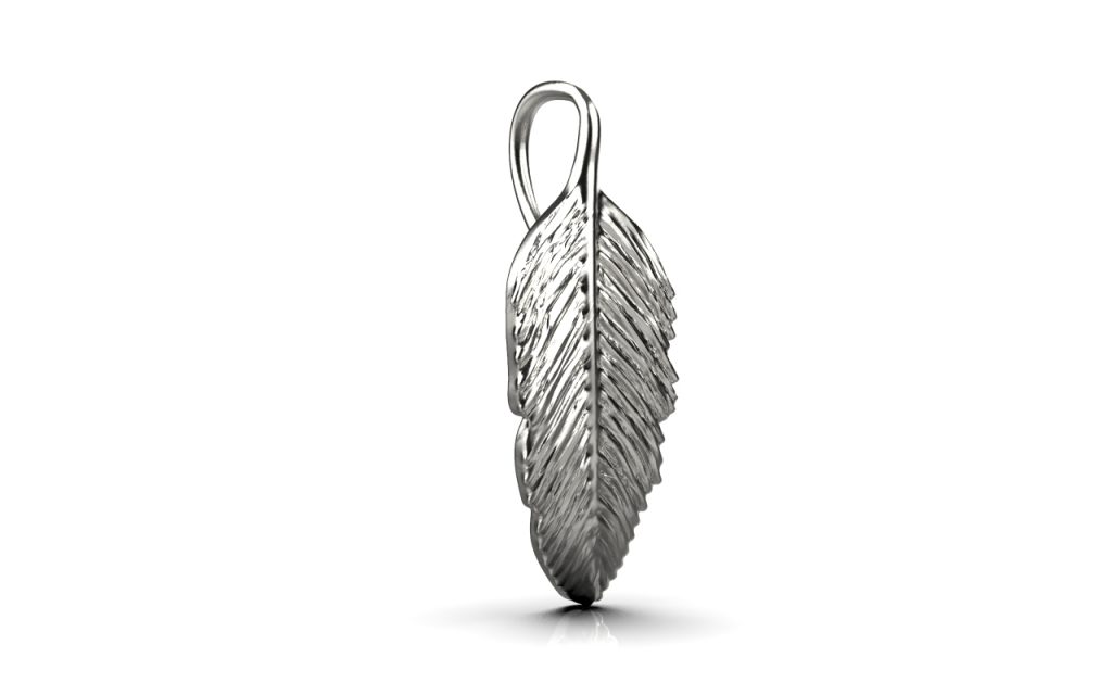 Leaf Pendant – 18K White Gold