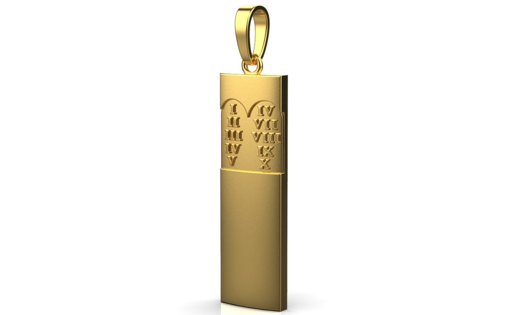 10 commandment Pendant – 18K Gold