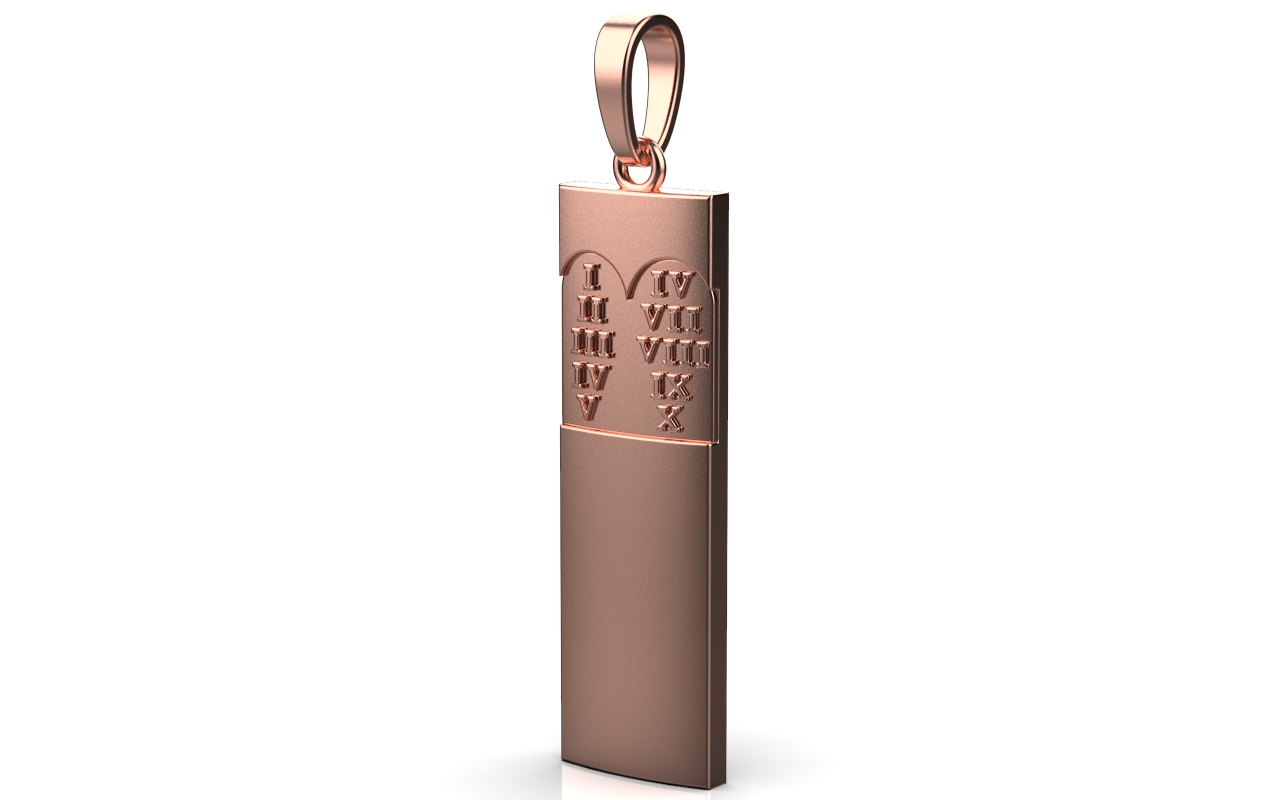 10 commandment Pendant – 18K Rose Gold