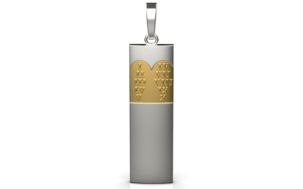 10 commandment Pendant II – 18K Gold, White Gold