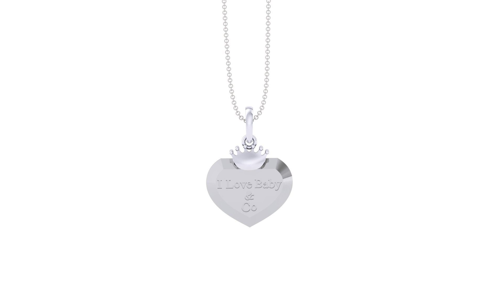 I Love Baby Pendant – 18K White Gold