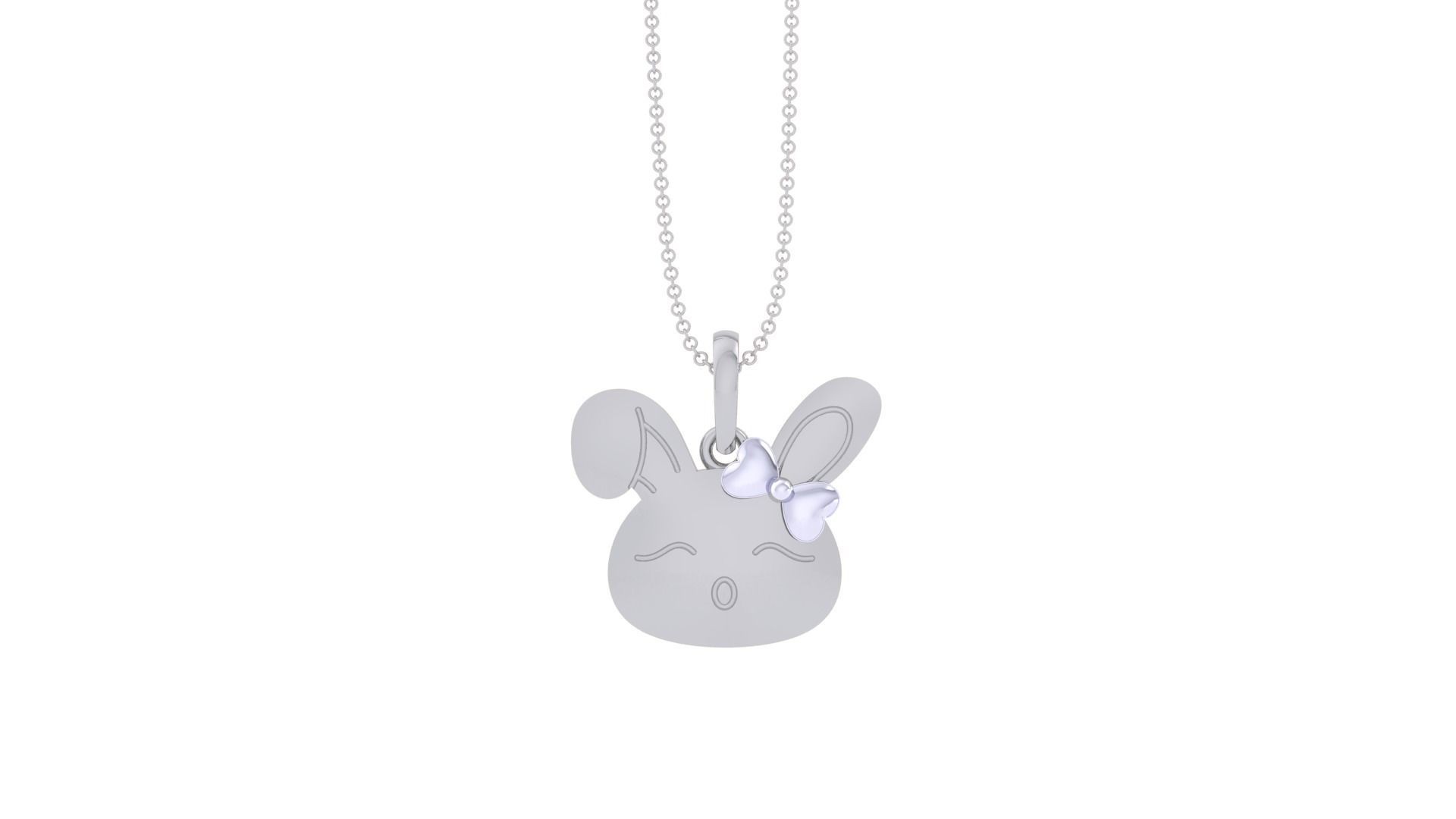 Rabbit Pendant – 18K White Gold