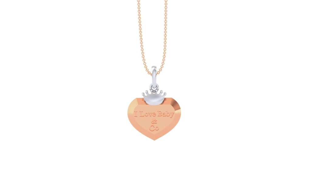 I Love Baby Kids Pendant 18K Rose Gold ODOZIAKUCHI