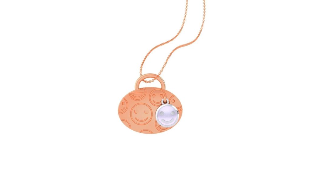 Smiley Pendant – 18K White Gold, Rose Gold Smiley Pendant – 18K White Gold, Rose Gold