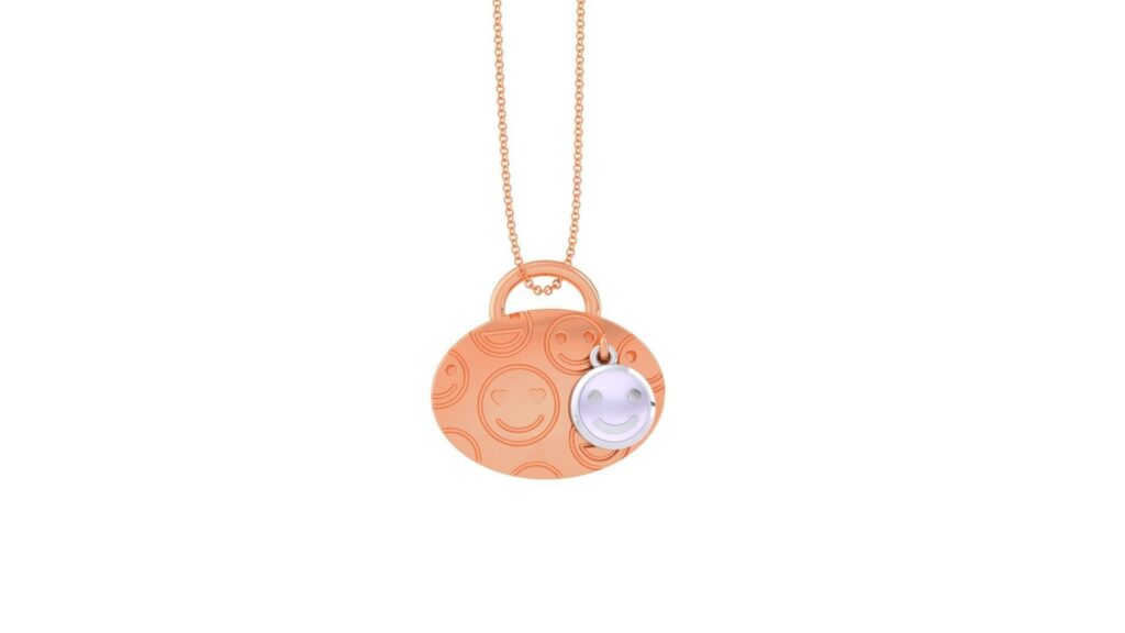 Smiley Pendant – 18K White Gold, Rose Gold Smiley Pendant – 18K White Gold, Rose Gold