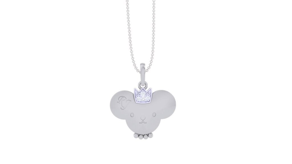 Teddy Pendant II – 18K White Gold – 0.02ct