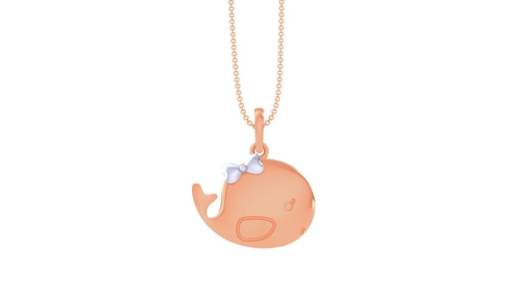 Whale Pendant – 18K Rose Gold