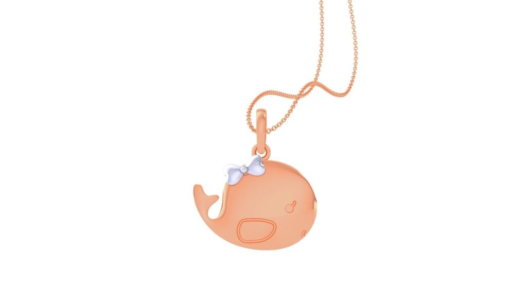 Whale Pendant – 18K Rose Gold