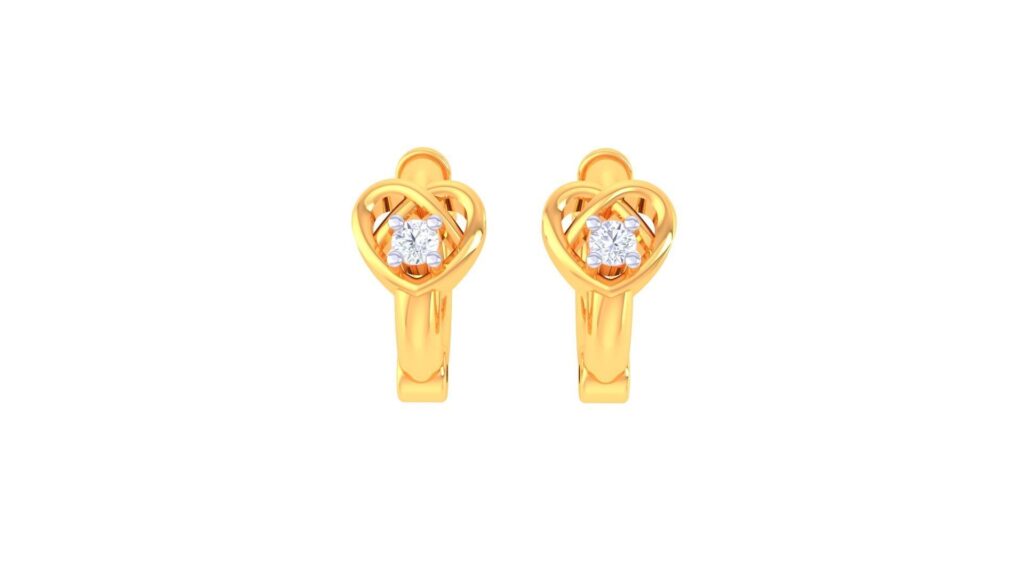 Love Hoop Earrings – 18K Gold – 0.02ct