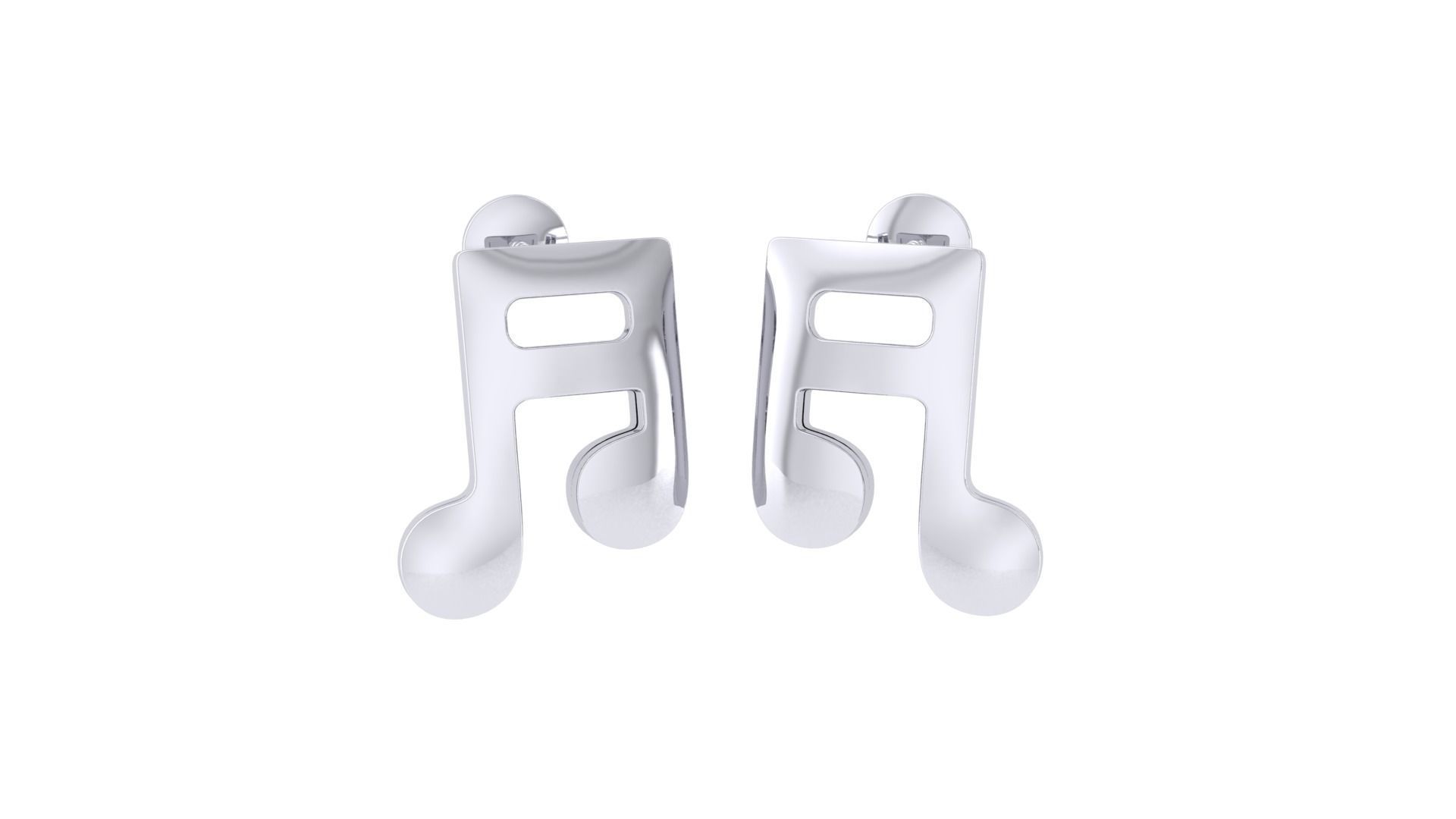 Music Note II Earrings – 18K White Gold