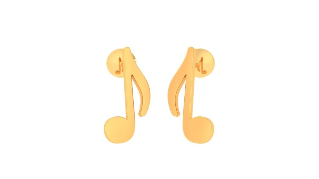 Music Note Earrings – 18K Gold