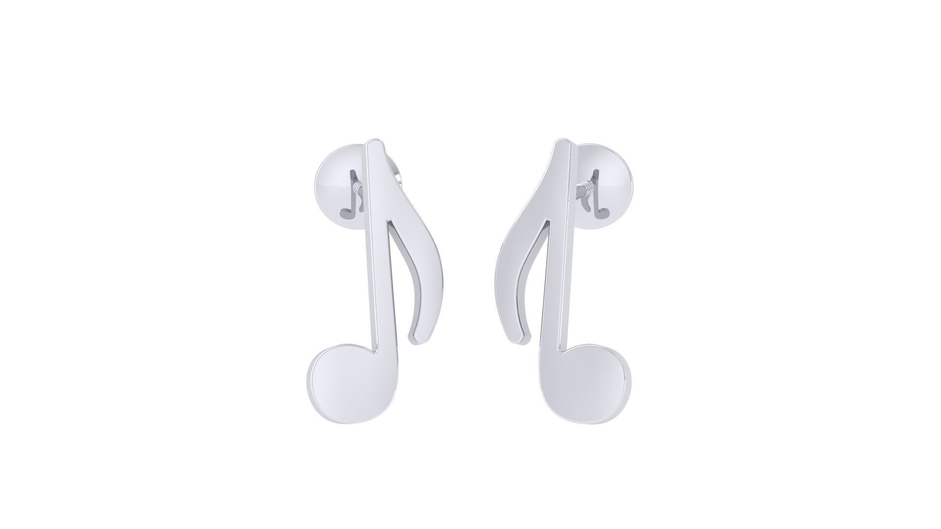 Music Note Earrings – Platinum