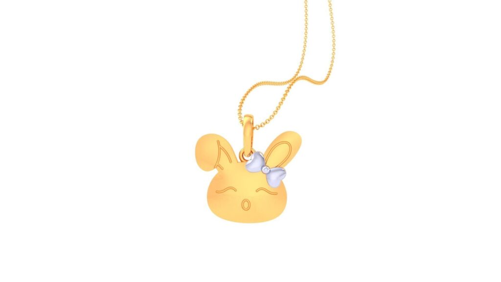 Rabbit Pendant – 18K Gold, White Gold