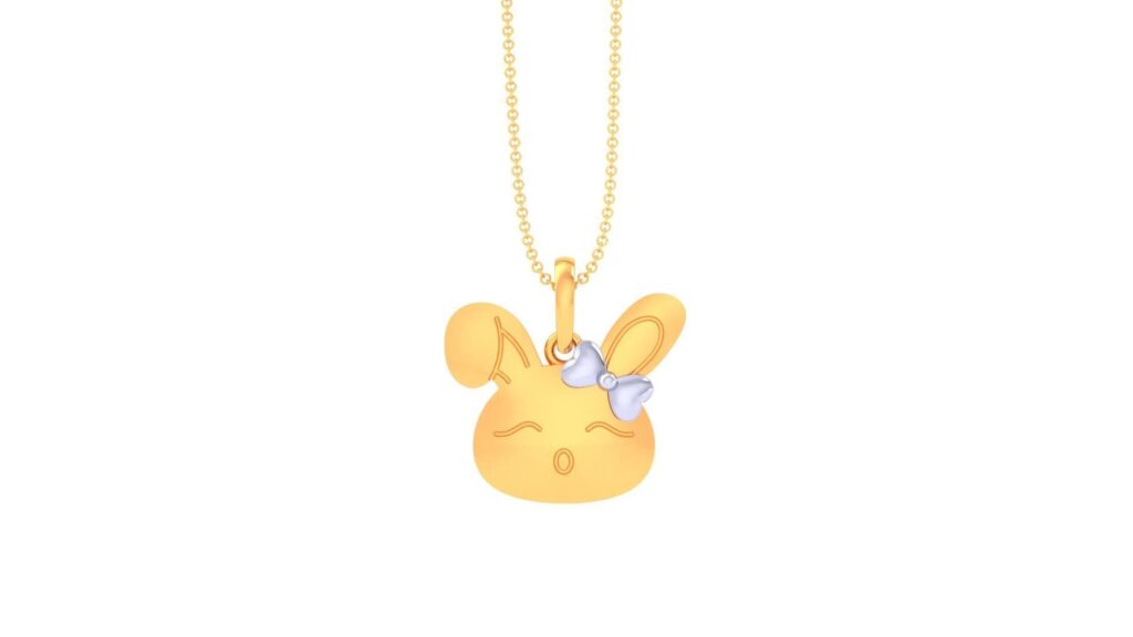 Rabbit Pendant – 18K Gold, White Gold