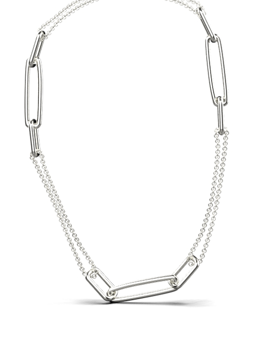 Parallel Chain Necklace – Sterling Silver Parallel Chain Necklace – Sterling Silver