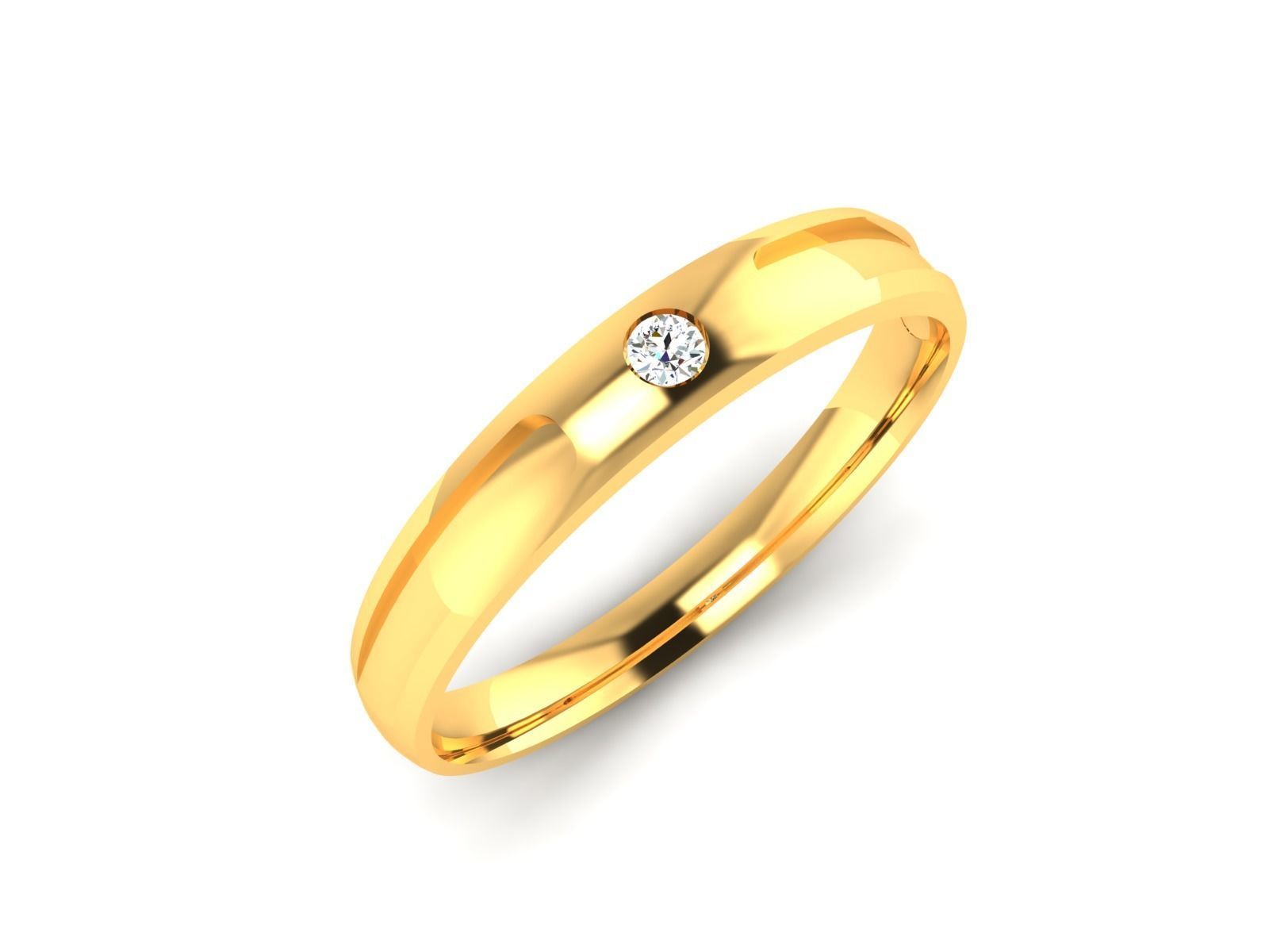 Round Brilliant Cut Wedding Engagement Ring 18K Gold- 0.030ct
