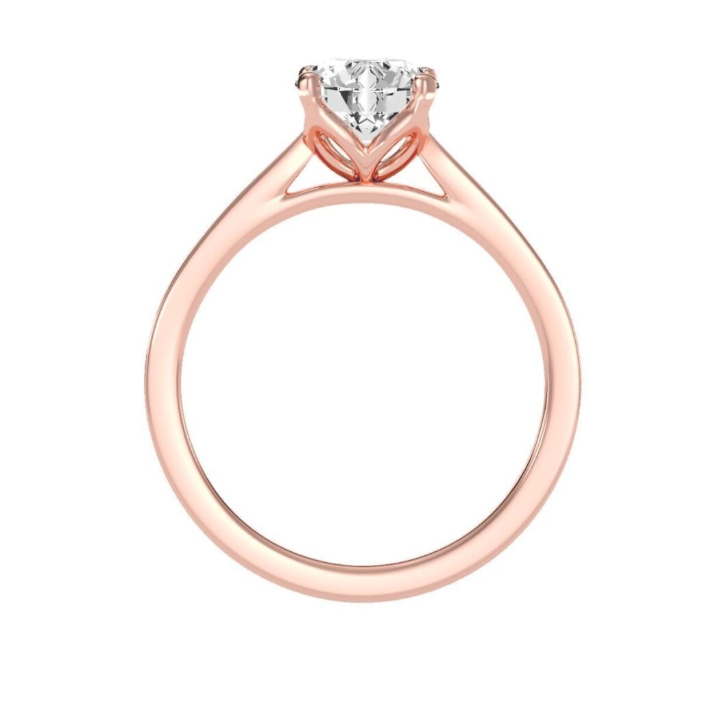 Round Brilliant Cut Wedding Engagement Ring 18K Rose Gold- 1.29ct