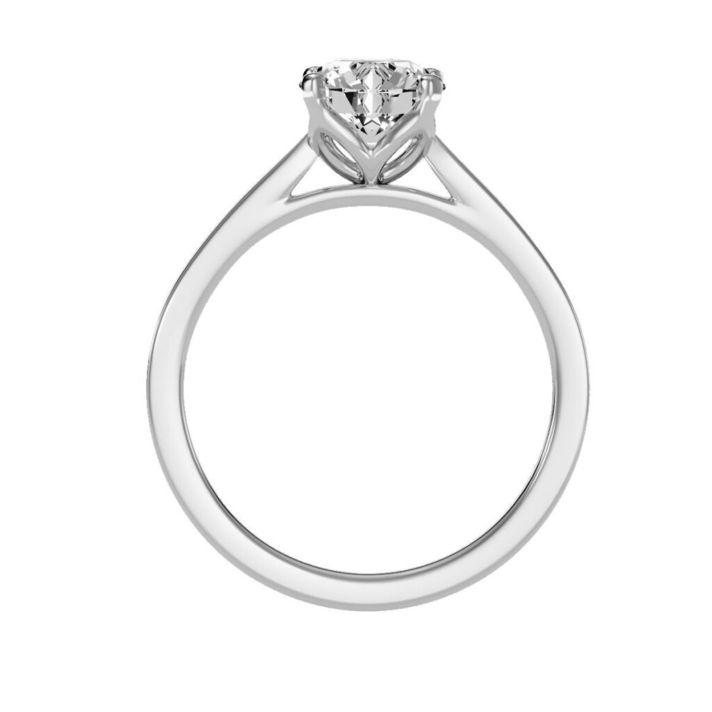 Round Brilliant Cut Wedding Engagement Ring 18K White Gold- 1.29ct