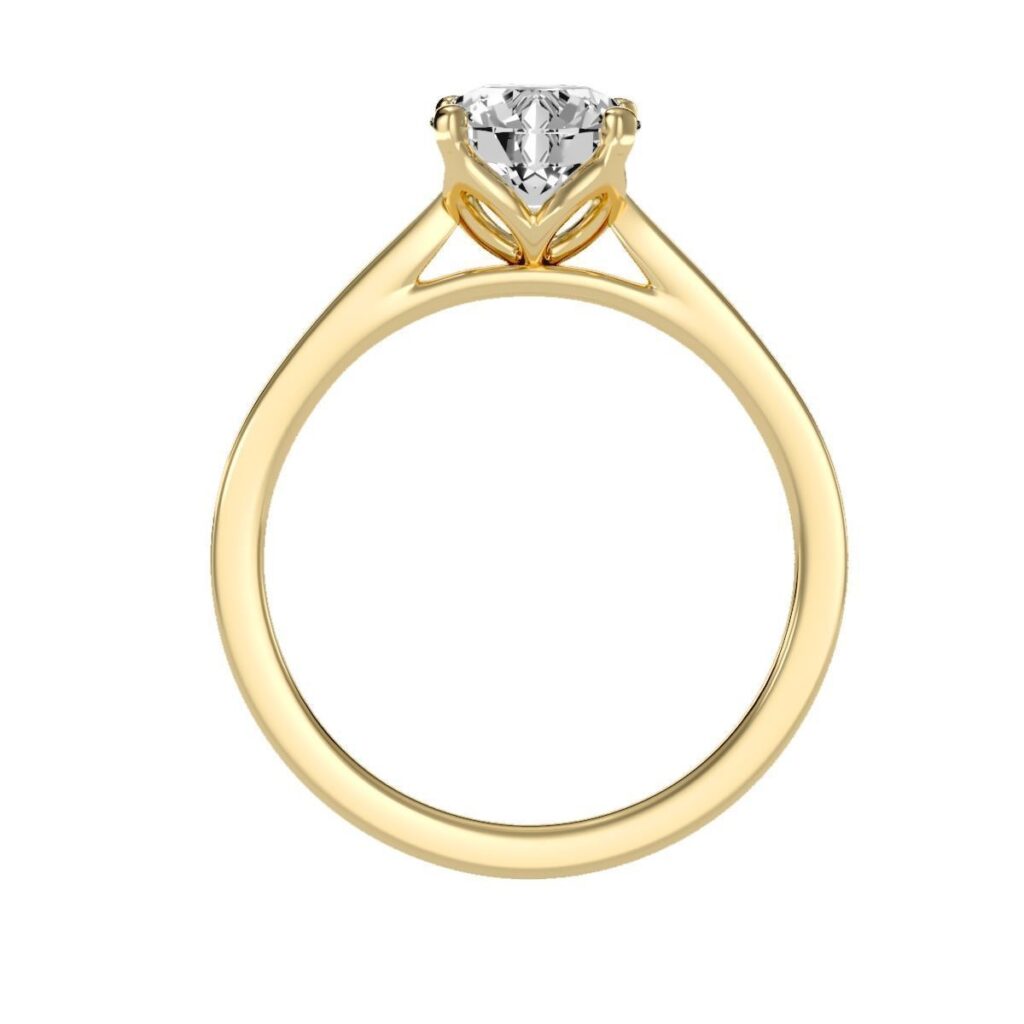 Round Brilliant Cut Wedding Engagement Ring 18K Gold- 1.29ct