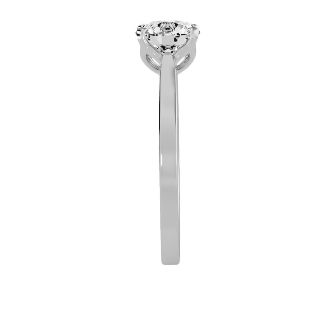 Round Brilliant Cut Wedding Engagement Ring 18K White Gold- 1.29ct