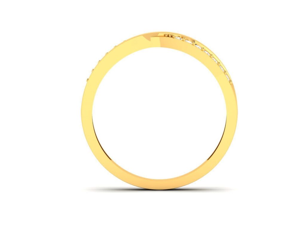 Twist Round Cut Wedding Engagement Ring 18K Gold- 0.07ct Twist Round Cut Wedding Engagement Ring 18K Gold- 0.07ct