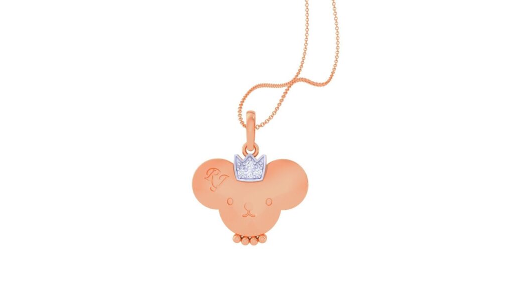 Teddy Pendant II – 18K White Gold, Rose Gold – 0.02ct Teddy Pendant II – 18K White Gold, Rose Gold – 0.02ct