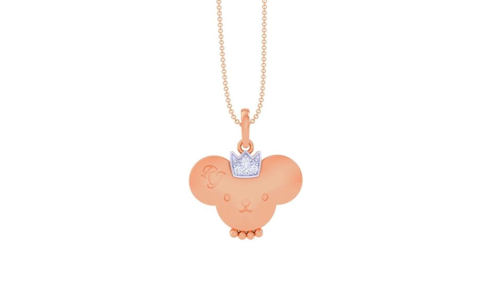Teddy Pendant II – 18K White Gold, Rose Gold – 0.02ct Teddy Pendant II – 18K White Gold, Rose Gold – 0.02ct