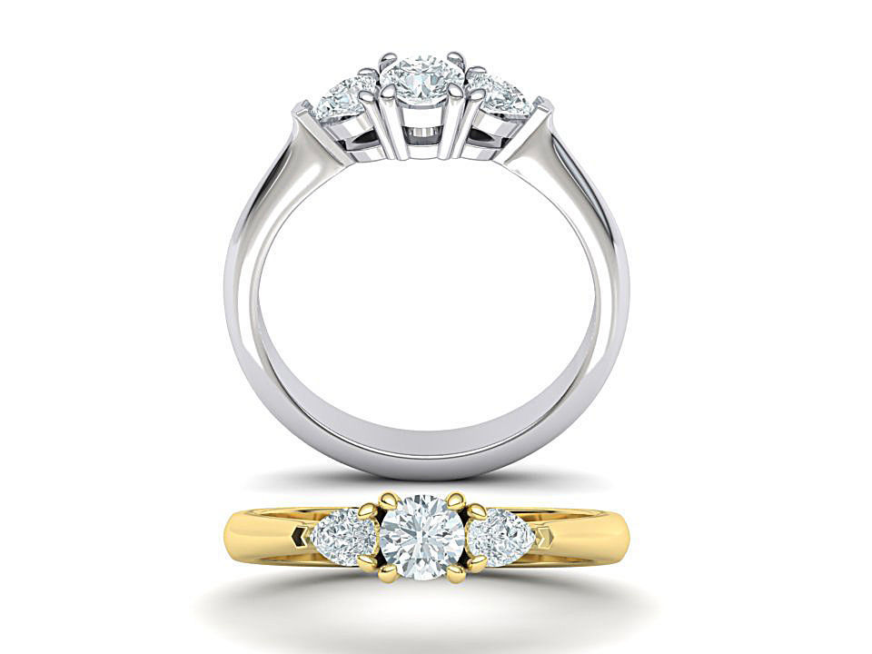 Trilogy Wedding Engagement Ring 0.59ct – Platinum Trilogy Wedding Engagement Ring 0.59ct – Platinum