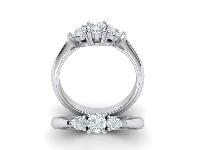 Trilogy Wedding Engagement Ring 0.59ct – Platinum Trilogy Wedding Engagement Ring 0.59ct – Platinum