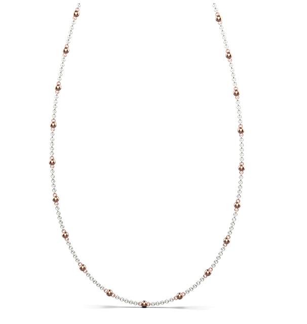 Seed Necklace II – 18K Rose Gold, White Gold