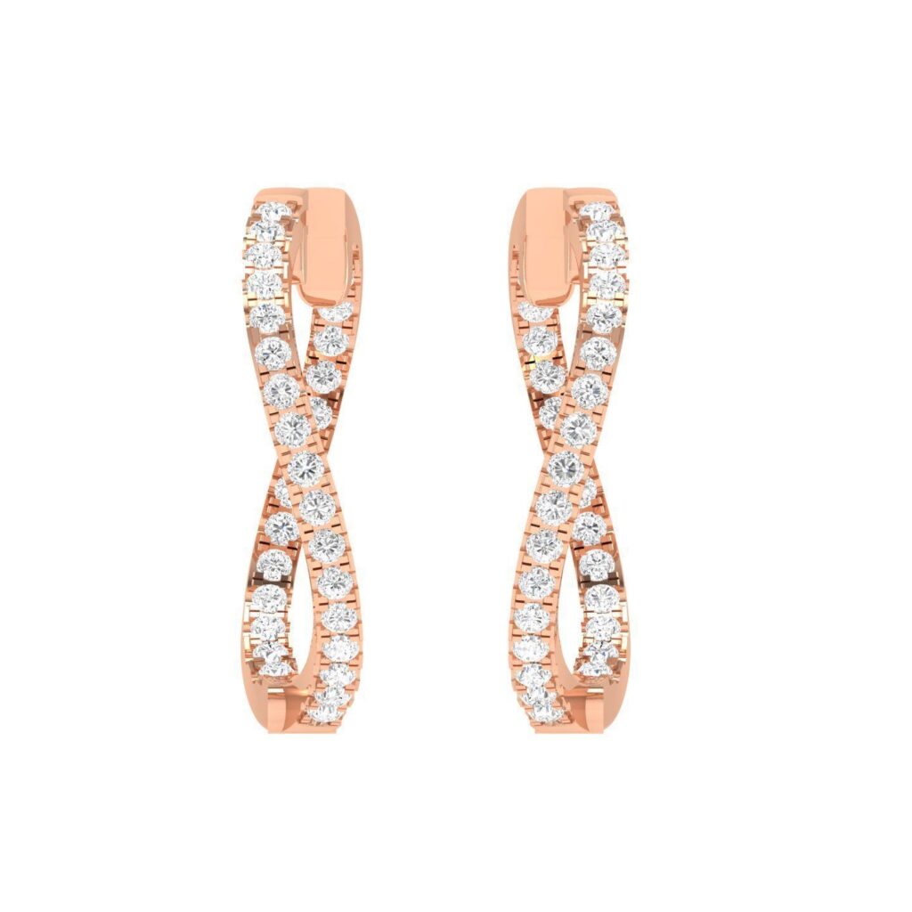 Diamond Hoop Earrings – 18K Rose Gold – 1.24ct