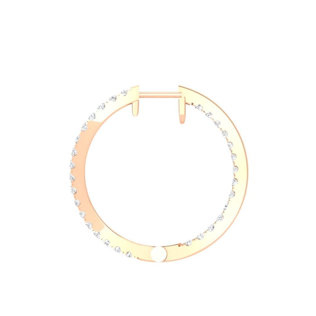 Diamond Hoop Earrings – 18K Rose Gold – 1.24ct