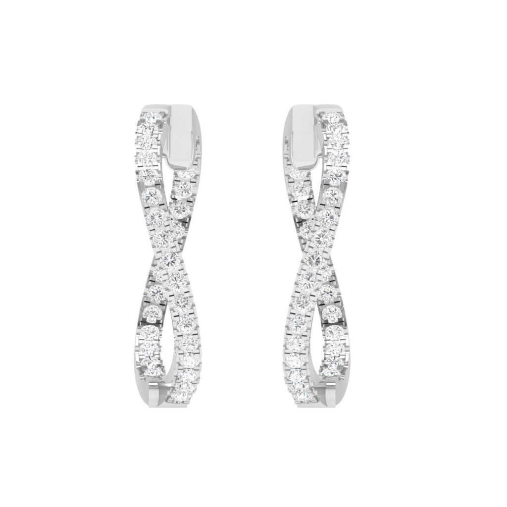 Diamond Hoop Earrings – Platinum – 1.24ct