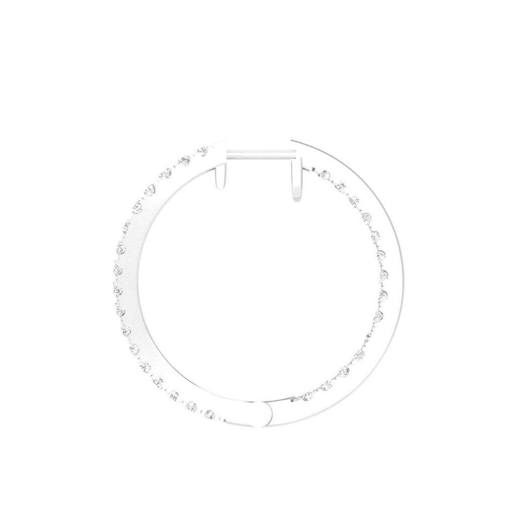 Diamond Hoop Earrings – Platinum – 1.24ct