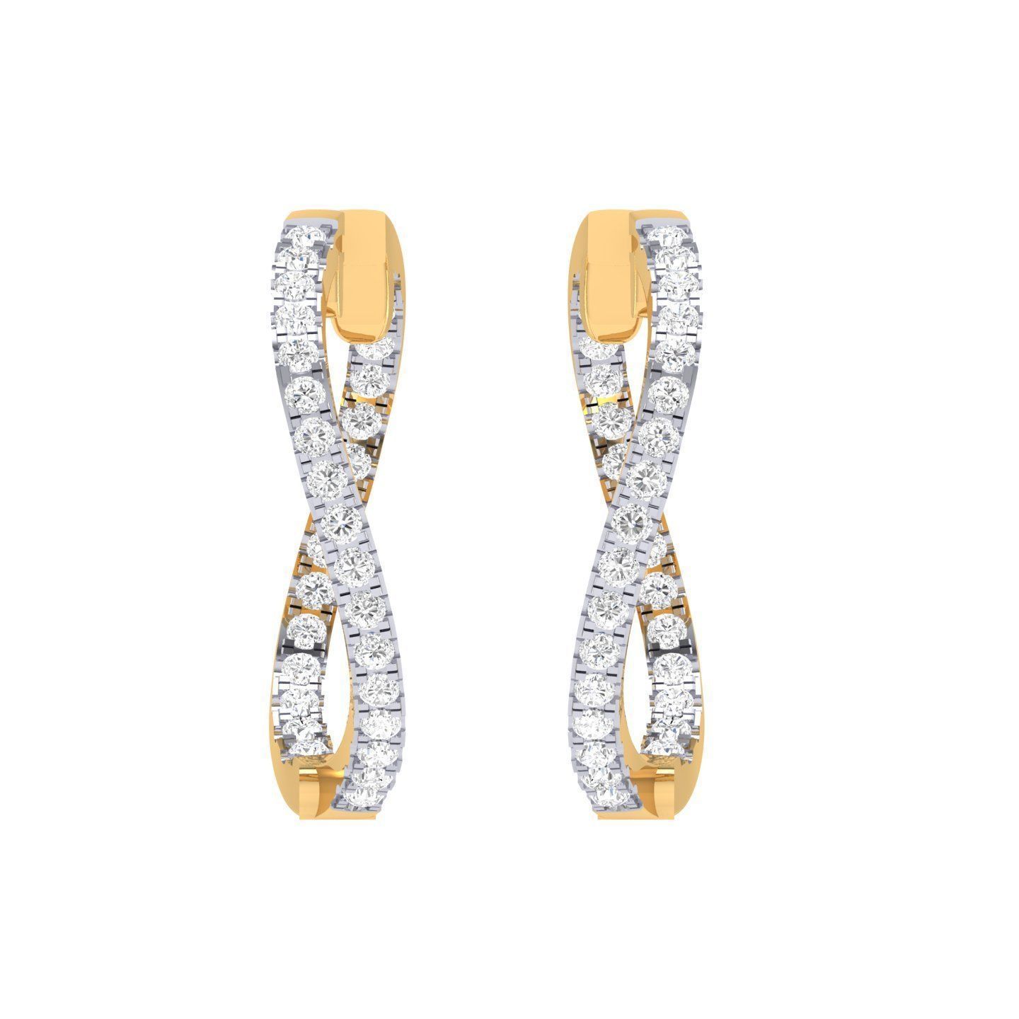 Diamond Hoop Earrings – 18K Gold – 1.24ct