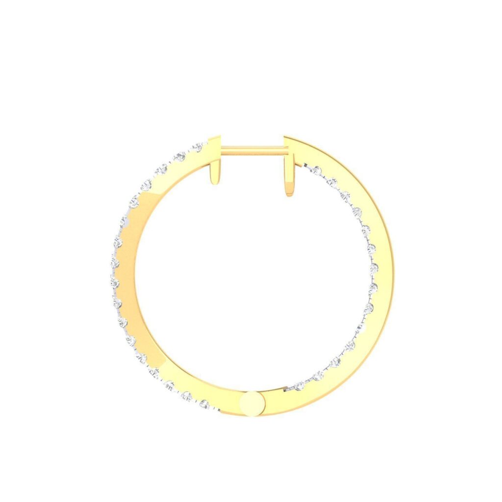 Diamond Hoop Earrings – 18K Gold – 1.24ct Diamond Hoop Earrings – 18K Gold – 1.24ct