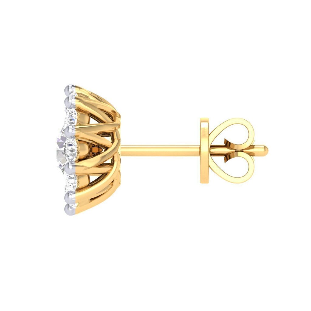 Flower Stud Diamond Earrings – 18K Gold – 1.7ct Flower Stud Diamond Earrings – 18K Gold – 1.7ct