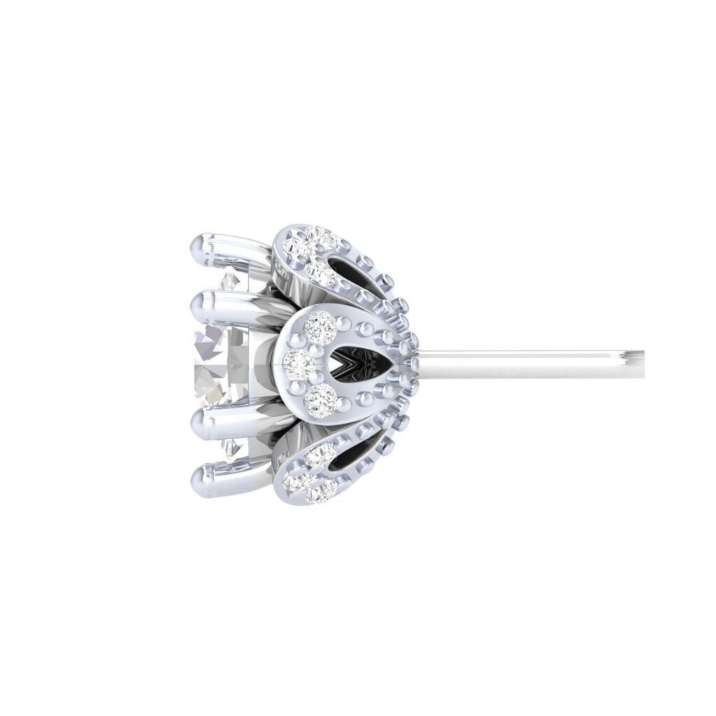Rose Stud Diamond Earrings – Platinum – 1.004ct