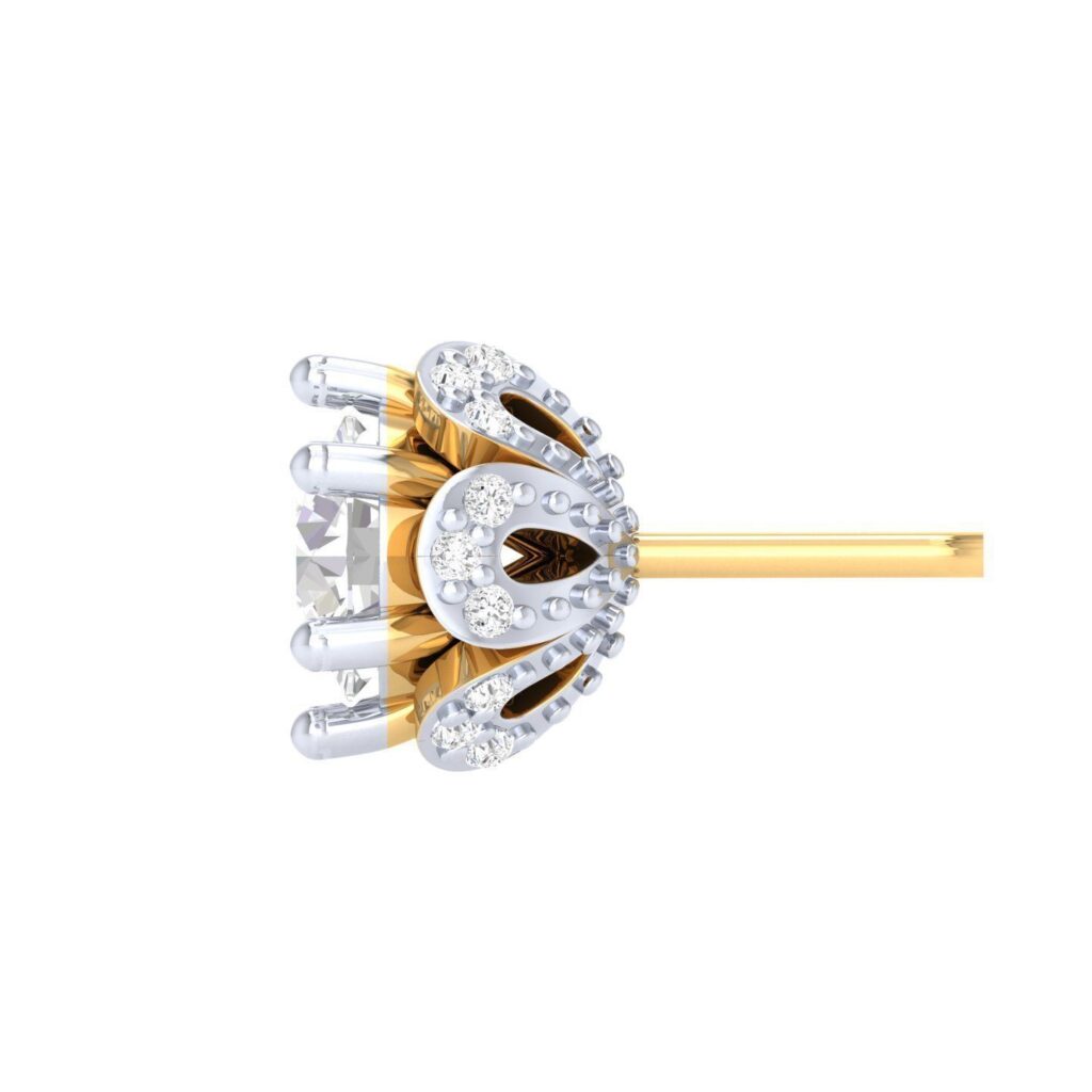 Rose Stud Diamond Earrings – 18K Gold – 1.004ct