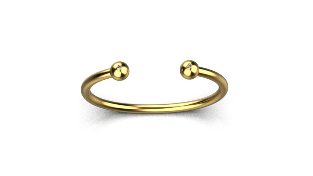 Ball Torque Bracelet 0.12ct – 18K Gold Ball Torque Bracelet 0.12ct – 18K Gold