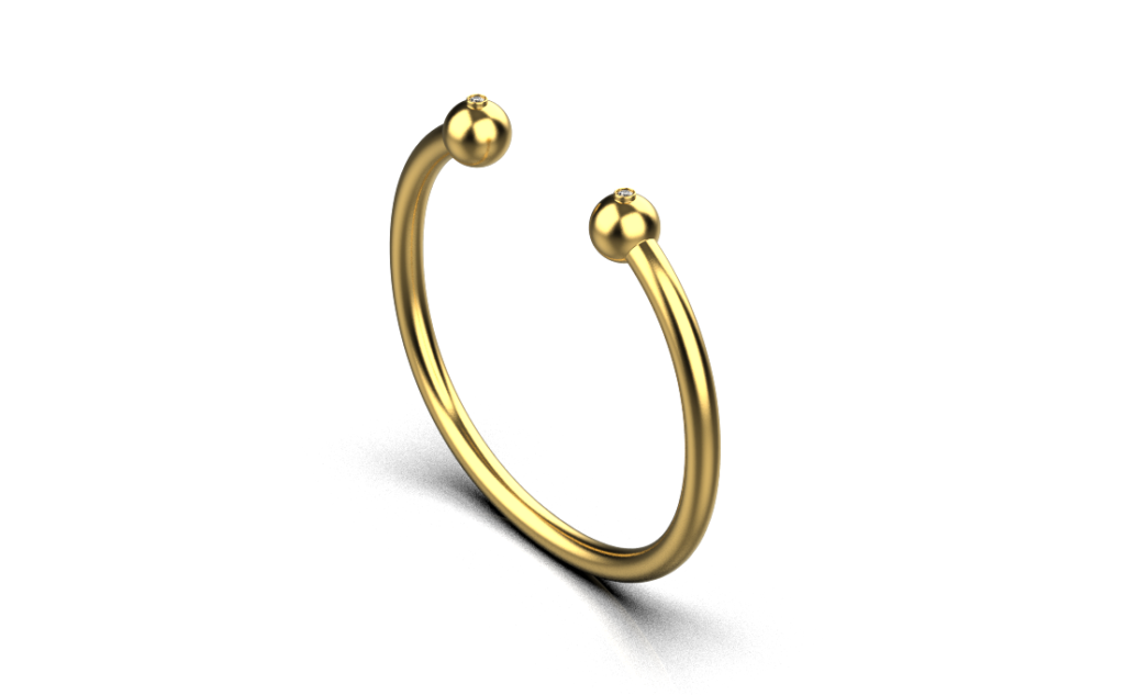Ball Torque Bracelet 0.12ct – 18K Gold Ball Torque Bracelet 0.12ct – 18K Gold
